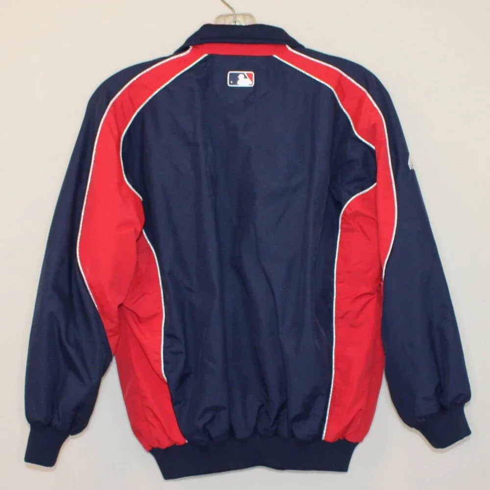 MLB Cleveland Indians Youth Medium jacket full zip blue red Majestic